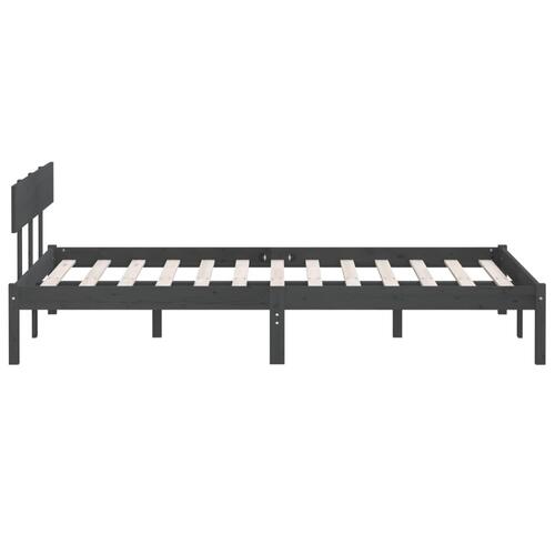 Sengeramme 150x200 cm King Size massivt fyrretræ grå