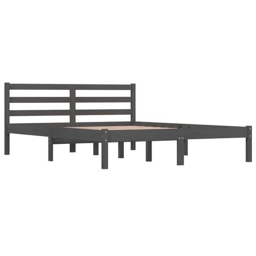 Sengeramme 140x190 cm massivt fyrretræ grå