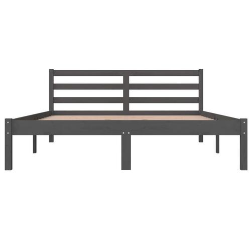 Sengeramme 140x190 cm massivt fyrretræ grå