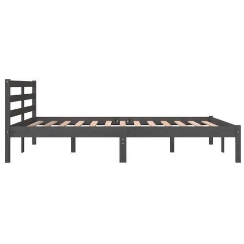 Sengeramme 140x190 cm massivt fyrretræ grå