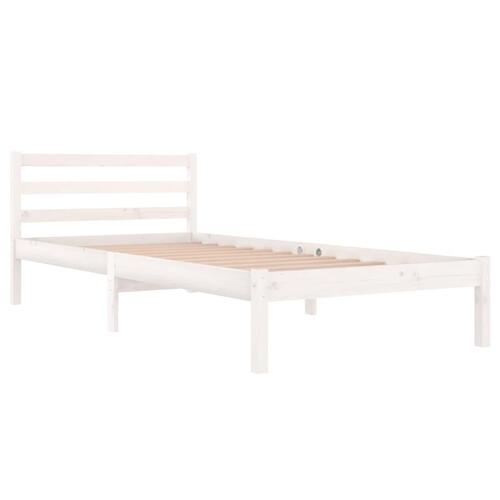 Sengeramme 90x200 cm massivt fyrretræ hvid