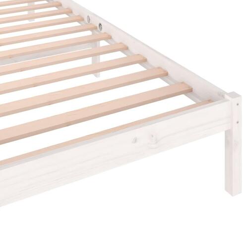 Sengeramme 90x200 cm massivt fyrretræ hvid