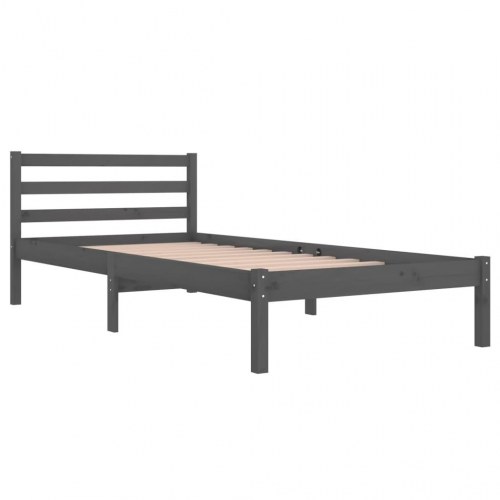 Sengeramme 90x200 cm massivt fyrretræ grå