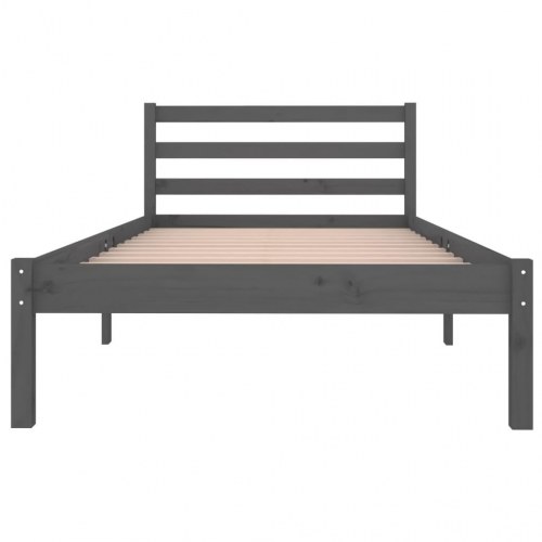 Sengeramme 90x200 cm massivt fyrretræ grå