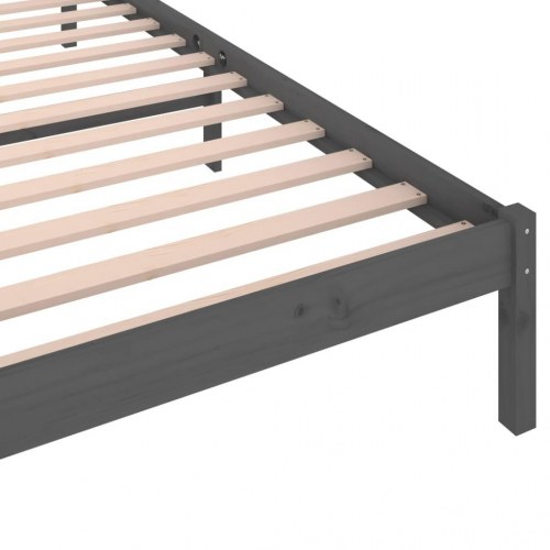 Sengeramme 90x200 cm massivt fyrretræ grå