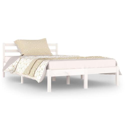 Sengeramme 120x200 cm massivt fyrretræ hvid
