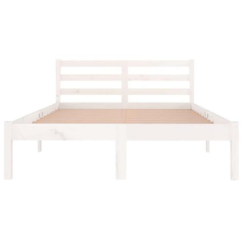 Sengeramme 120x200 cm massivt fyrretræ hvid
