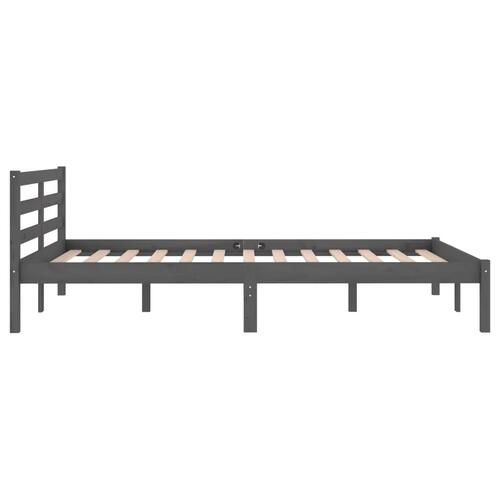 Sengeramme 120x200 cm massivt fyrretræ grå