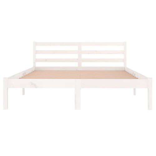 Sengeramme 140x200 cm massivt fyrretræ hvid