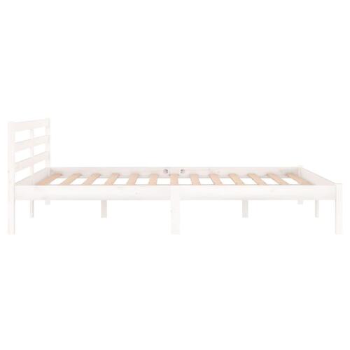 Sengeramme 140x200 cm massivt fyrretræ hvid