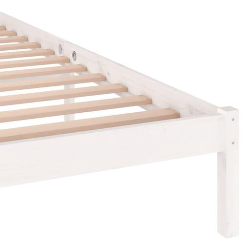 Sengeramme 140x200 cm massivt fyrretræ hvid