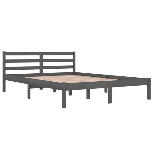 Sengeramme 140x200 cm massivt fyrretræ grå