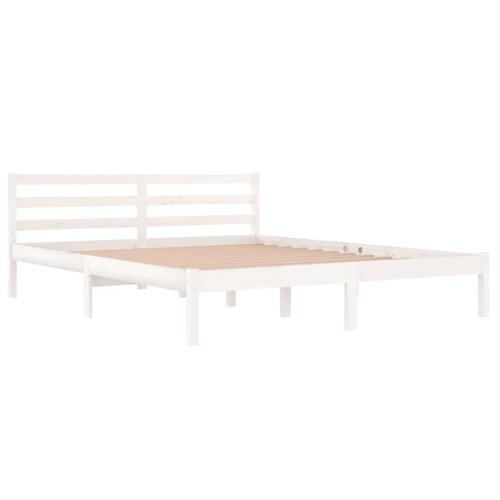 Sengeramme 160x200 cm massivt fyrretræ hvid