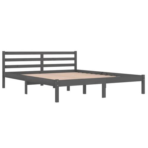 Sengeramme 160x200 cm massivt fyrretræ grå