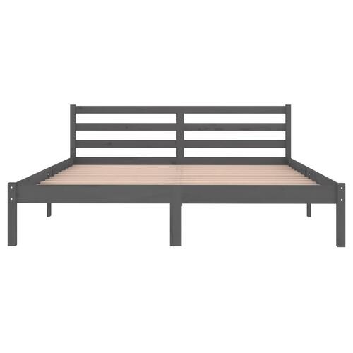 Sengeramme 160x200 cm massivt fyrretræ grå