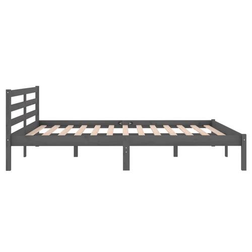 Sengeramme 160x200 cm massivt fyrretræ grå
