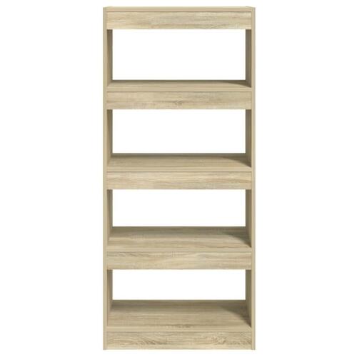 Bogreol/rumdeler 60x30x135 cm konstrueret træ sonoma-eg