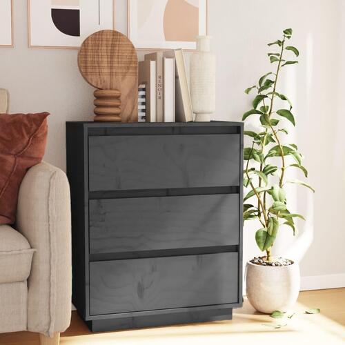 Skænk 60x34x75 cm massivt fyrretræ grå