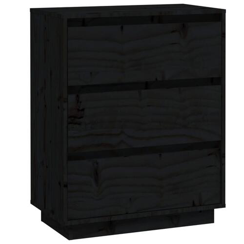 Skænk 60x34x75 cm massivt fyrretræ sort