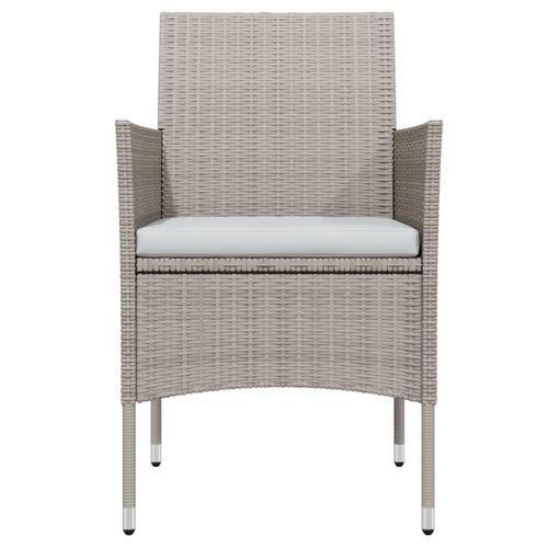 Spisebordssæt til haven 7 dele med hynder beige og sort