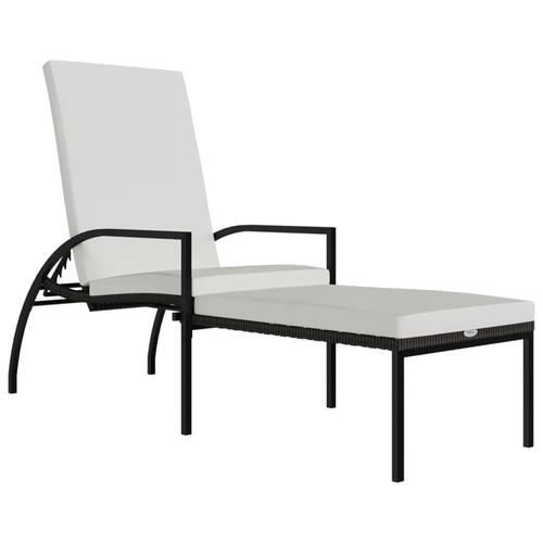 Liggestol med fodskammel polyrattan brun