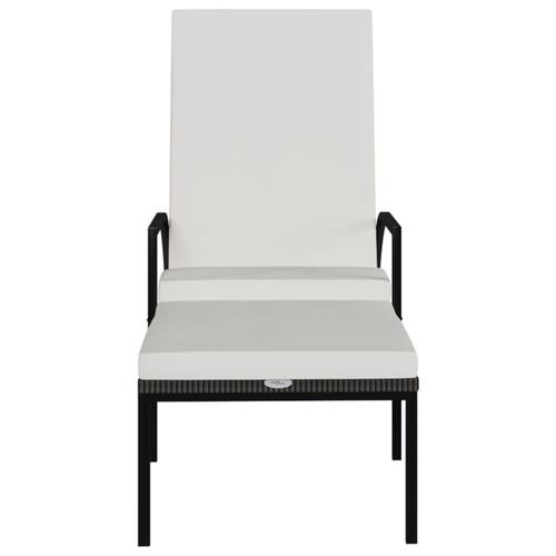 Liggestol med fodskammel polyrattan brun