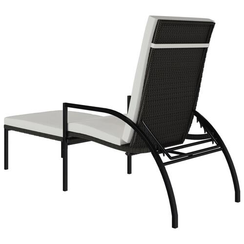 Liggestol med fodskammel polyrattan brun
