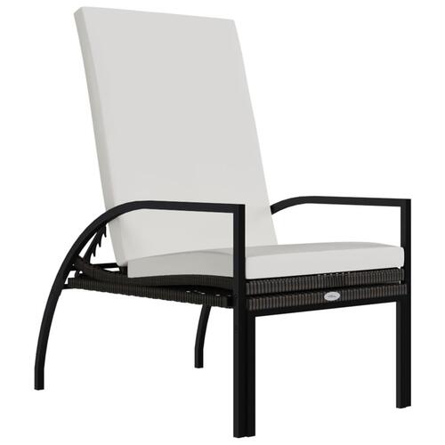 Liggestole 2 stk. med fodskammel polyrattan brun