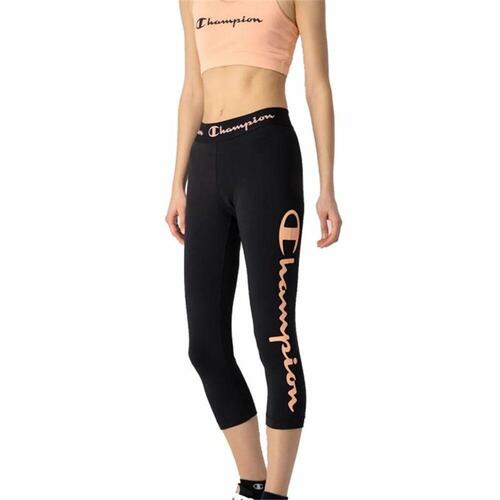 Sport leggings til kvinder Champion Quick-Dry Script Logo Crop Sort XS