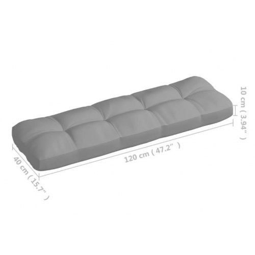 Hynder til pallesofa 7 stk. grå med ryg- og sædehynder