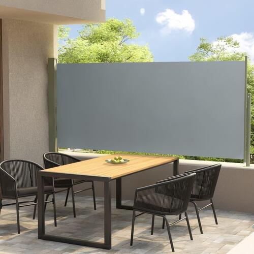 Sammenrullelig sidemarkise til terrassen 140x300 cm grå