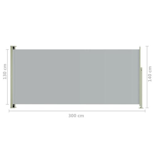Sammenrullelig sidemarkise til terrassen 140x300 cm grå