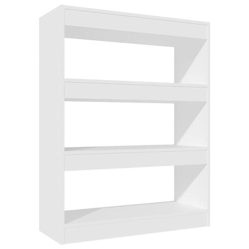 Bogreol/rumdeler 80x30x103 cm konstrueret træ hvid