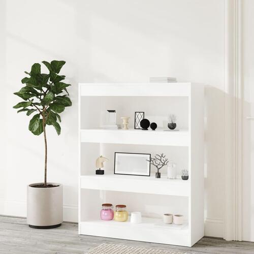 Bogreol/rumdeler 80x30x103 cm konstrueret træ hvid