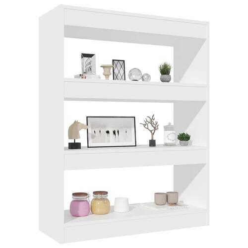 Bogreol/rumdeler 80x30x103 cm konstrueret træ hvid