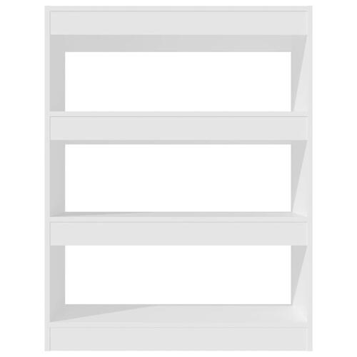 Bogreol/rumdeler 80x30x103 cm konstrueret træ hvid