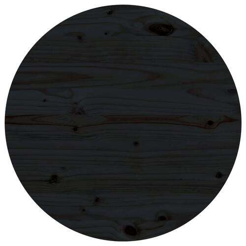 Bordplade Ø60x2,5 cm massivt fyrretræ sort