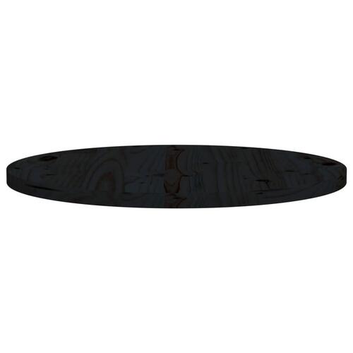 Bordplade Ø60x2,5 cm massivt fyrretræ sort