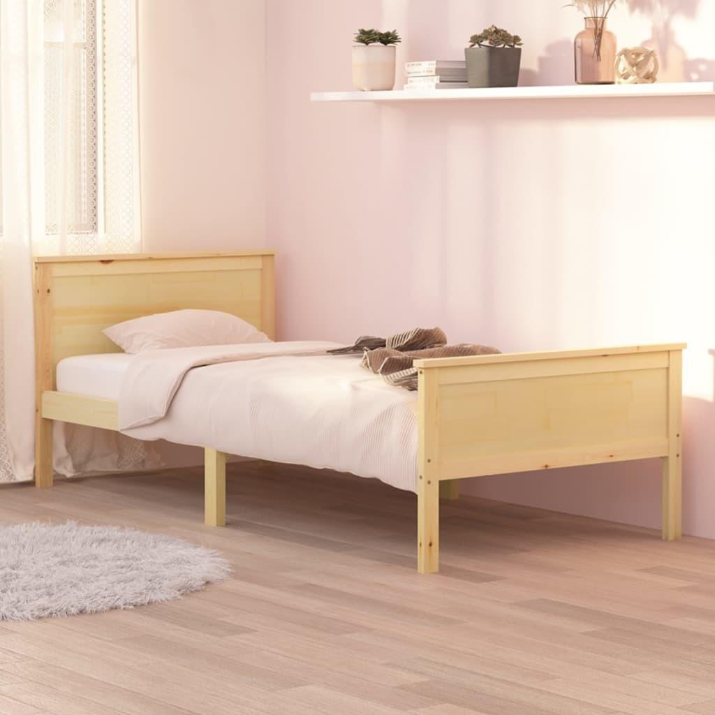 Sengestel 90x200 cm massivt fyrretræ