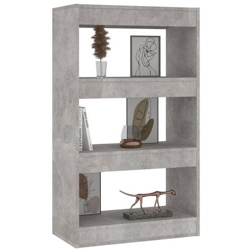 Bogreol/rumdeler 60x30x103 cm konstrueret træ betongrå