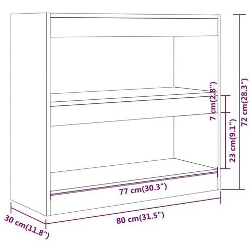 Bogreol/rumdeler 80x30x72 cm sonoma-eg