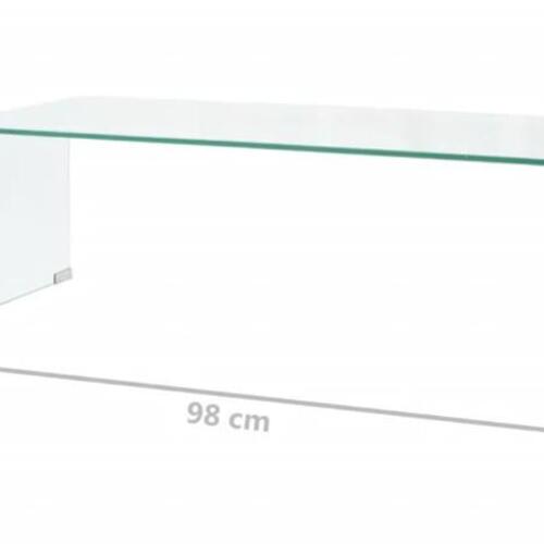 Sofabord 98x45x30 cm hærdet glas transparent