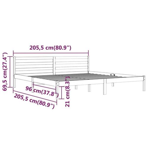 Sengeramme 200x200 cm massivt fyrretræ