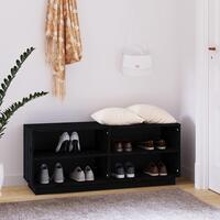Skoreol 110x34x45 cm massivt fyrretræ sort