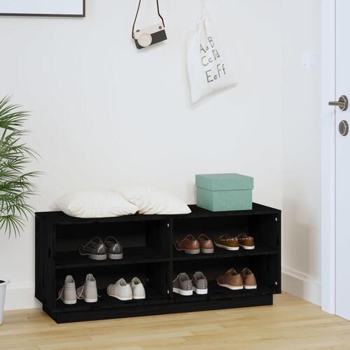 Skoreol 110x34x45 cm massivt fyrretræ sort