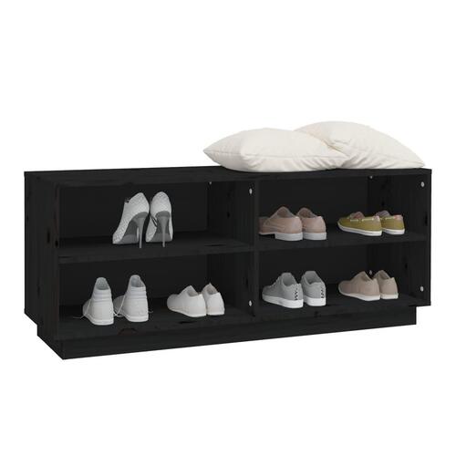Skoreol 110x34x45 cm massivt fyrretræ sort