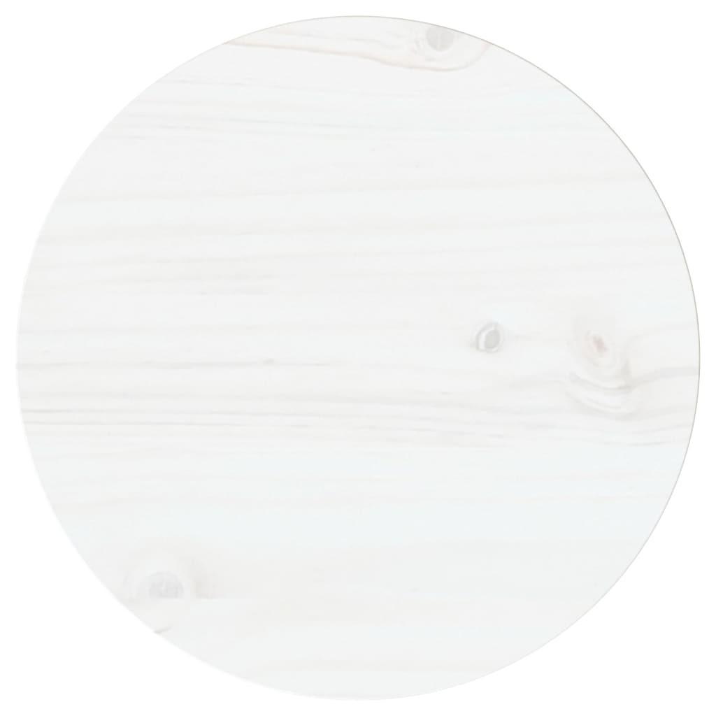 Bordplade Ø30x2,5 cm massivt fyrretræ hvid