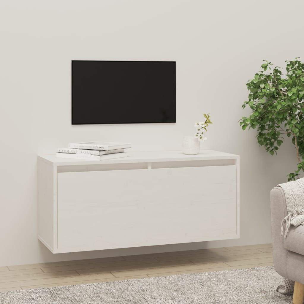 Vægskab 80x30x35 cm massivt fyrretræ hvid
