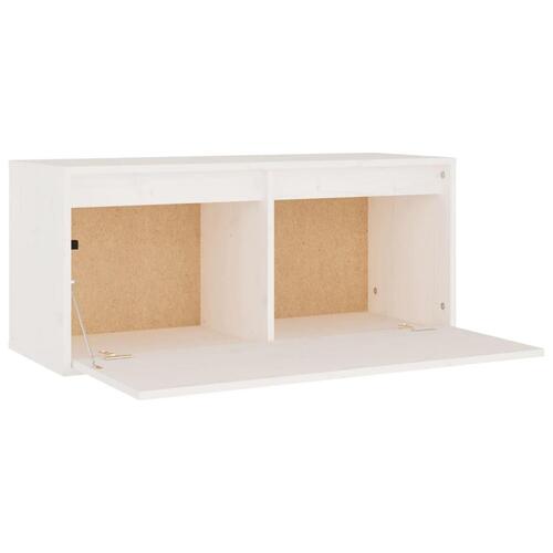 Vægskab 80x30x35 cm massivt fyrretræ hvid