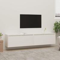 Vægskabe 2 stk. 80x30x35 cm massivt fyrretræ hvid